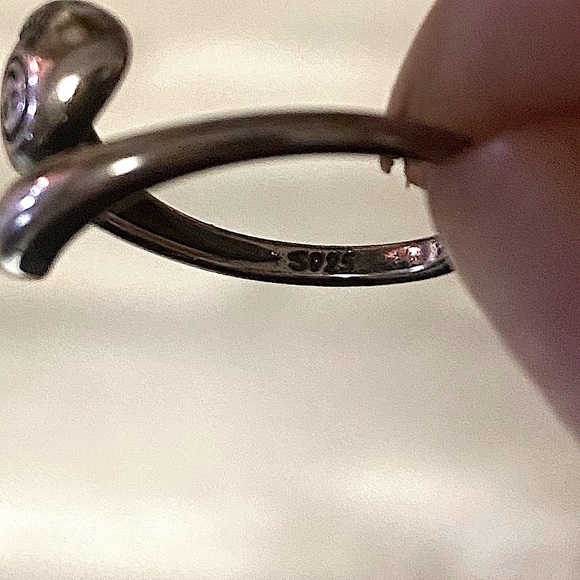 Happy Face Sterling Silver Smile Adjustable Ring - Picture 7 of 7